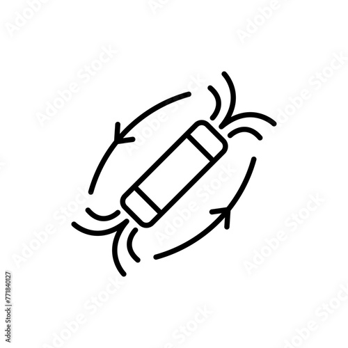 Magnetic outline icons, minimalist vector illustration ,simple transparent graphic element .Isolated on white background