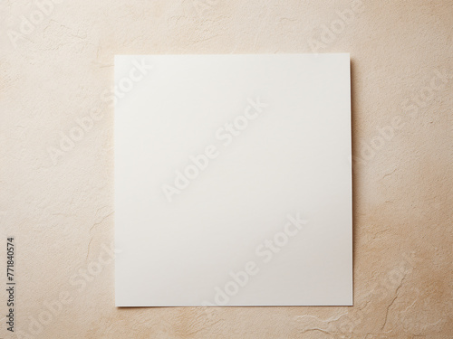Stationery mockup on abstract blank paper texture backdrop.