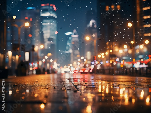 A backdrop of defocused city lights adds depth and charm to any scene.