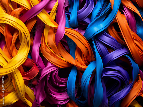 Colorful background displays the famous ribbons of Senhor do Bonfin, Salvador, Brazil. photo