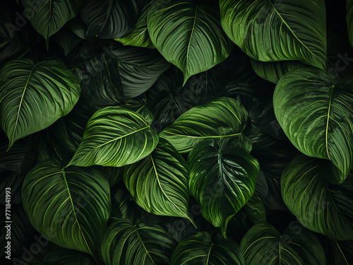 HD nature image showcases leaf pattern wallpaper. © Llama-World-studio
