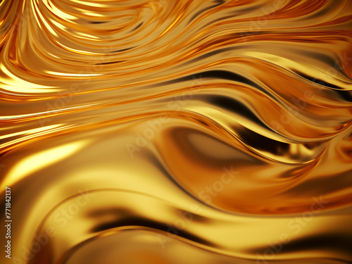 Fractal art features a luxurious golden design.