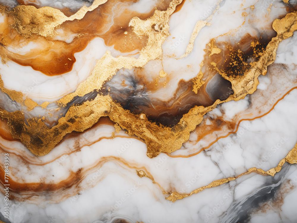 A backdrop of marbled acrylic with agate-inspired patterns.