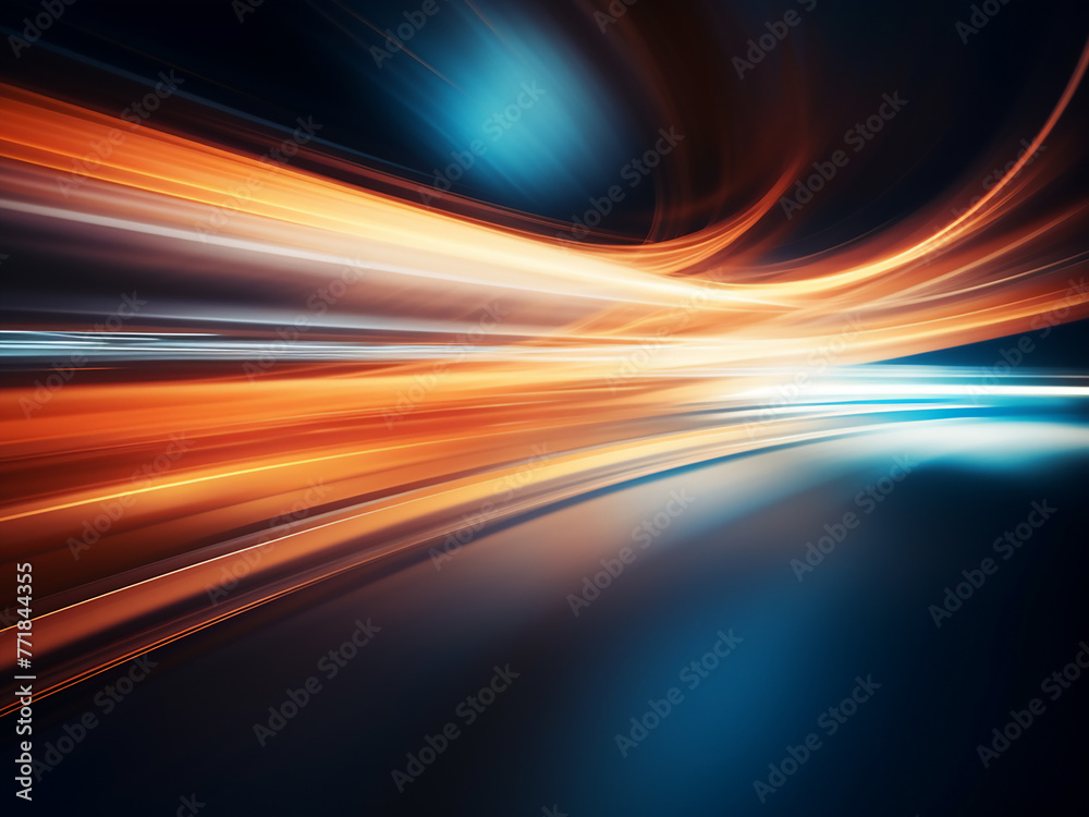 Abstract background features motion-blurred light effects. Abstract background features motion-blurred light effects.