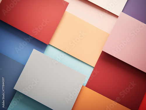 Diverse paper card backgrounds feature abundant space for text or graphics. photo