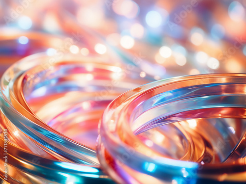 Soft focus enhances abstract background with multicolored rings.