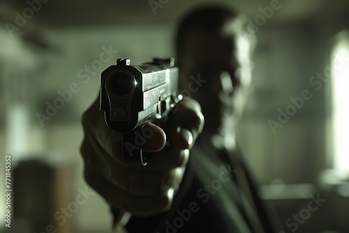 A hitman carrying out a contract killing