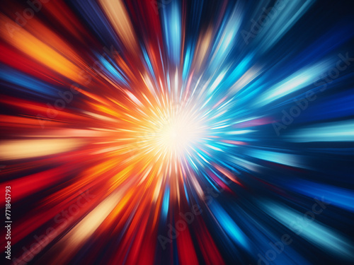 Abstract motion: Radial blur swirls create dynamic colors for background design.