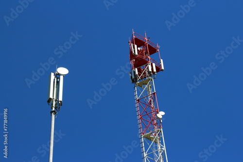 Cellular antennas on the pole and tower