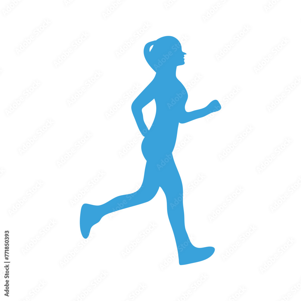 Marathon Runners on abstract blue Marathon Runners on abstract blue