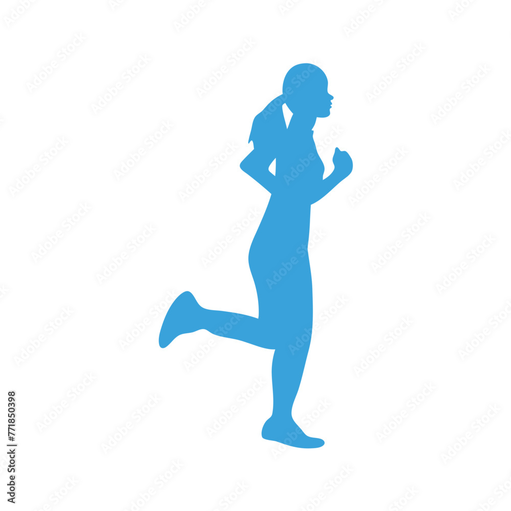 Marathon Runners on abstract blue Marathon Runners on abstract blue