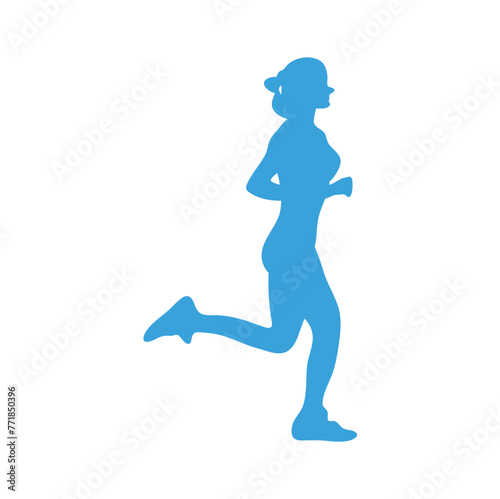 Marathon Runners on abstract blue 
