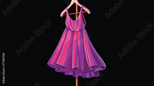 Dress and hanger icon image flat cartoon vactor ill © iclute4