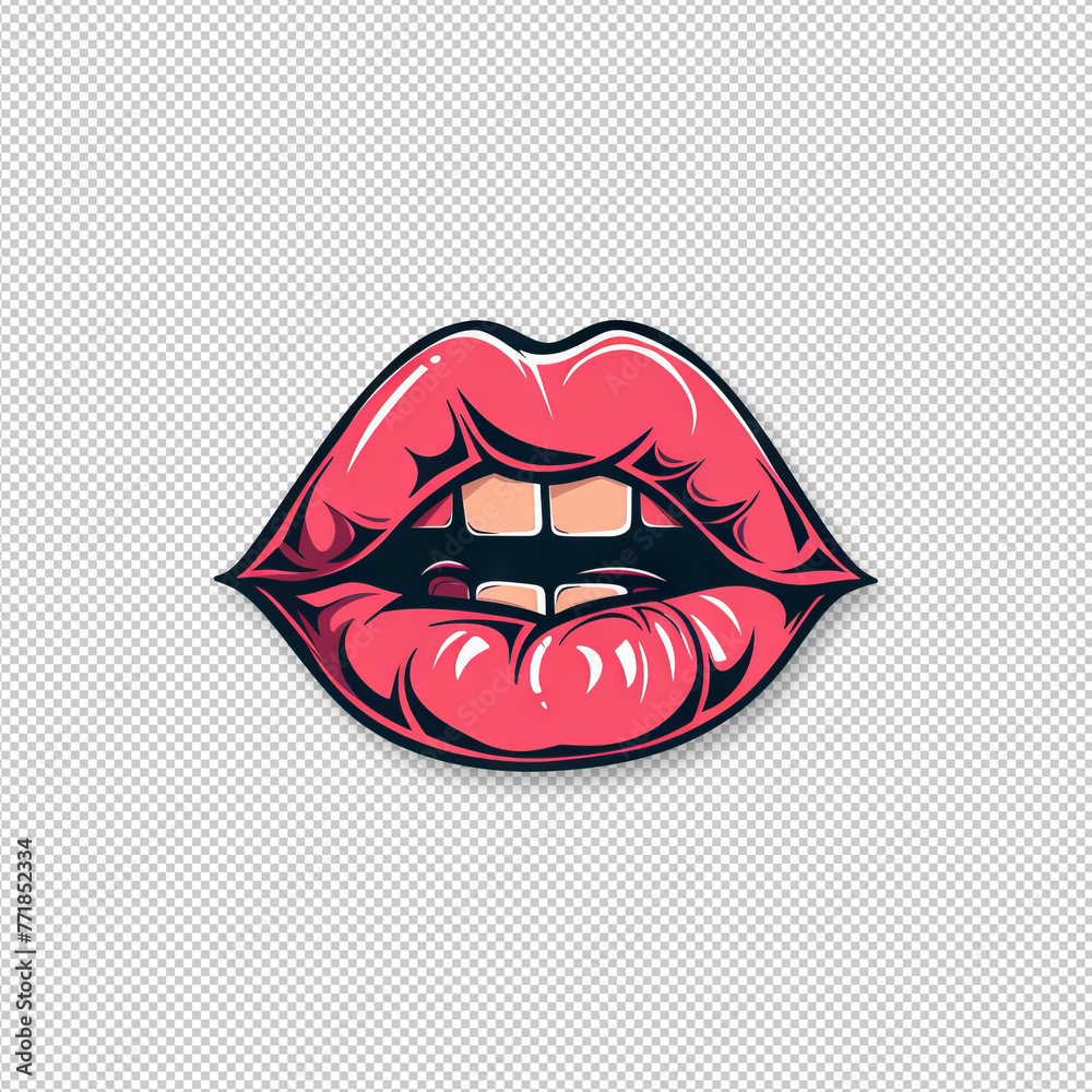 Stylized Cartoon Lips in a Vivid Laugh transparent background Stylized Cartoon Lips in a Vivid Laugh transparent background