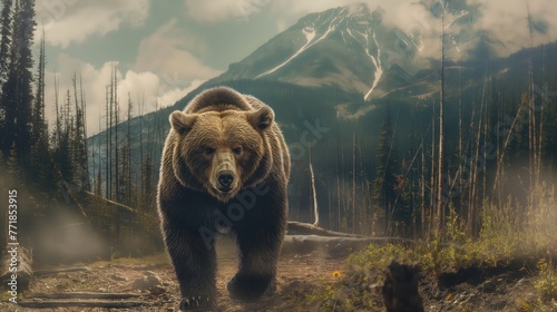 Grizzly Bear created with Generative AI Technology, ai, generative