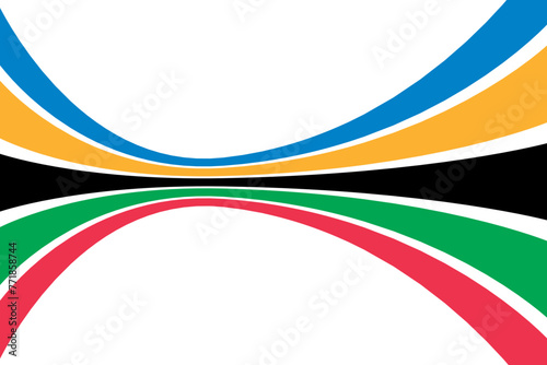 Colored curved stripes of the Olympic Games, isolated on a transparent background. Olympic games banner. Vector illustration photo
