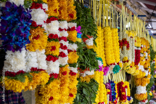 Indian flower garland in Johor Bahru, Malaysia. photo