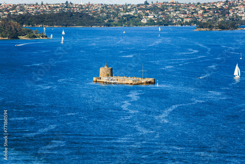 Fort Denison in Sydney Harbour, Australia.  Small island and national park, heritage-listed former penal site and defensive facility.