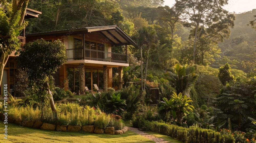 An image capturing the essence of sustainable travel, with tourists enjoying nature responsibly, using eco-friendly accommodations, and participating in conservation efforts. An image capturing the essence of sustainable travel, with tourists enjoying nature responsibly, using eco-friendly accommodations, and participating in conservation efforts.