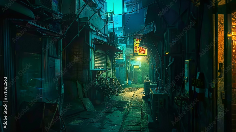 An image capturing the mysterious ambiance of a dimly lit alleyway in a bustling city at night, with shadows and light playing off the walls, hinting at untold stories and hidden secrets. An image capturing the mysterious ambiance of a dimly lit alleyway in a bustling city at night, with shadows and light playing off the walls, hinting at untold stories and hidden secrets.