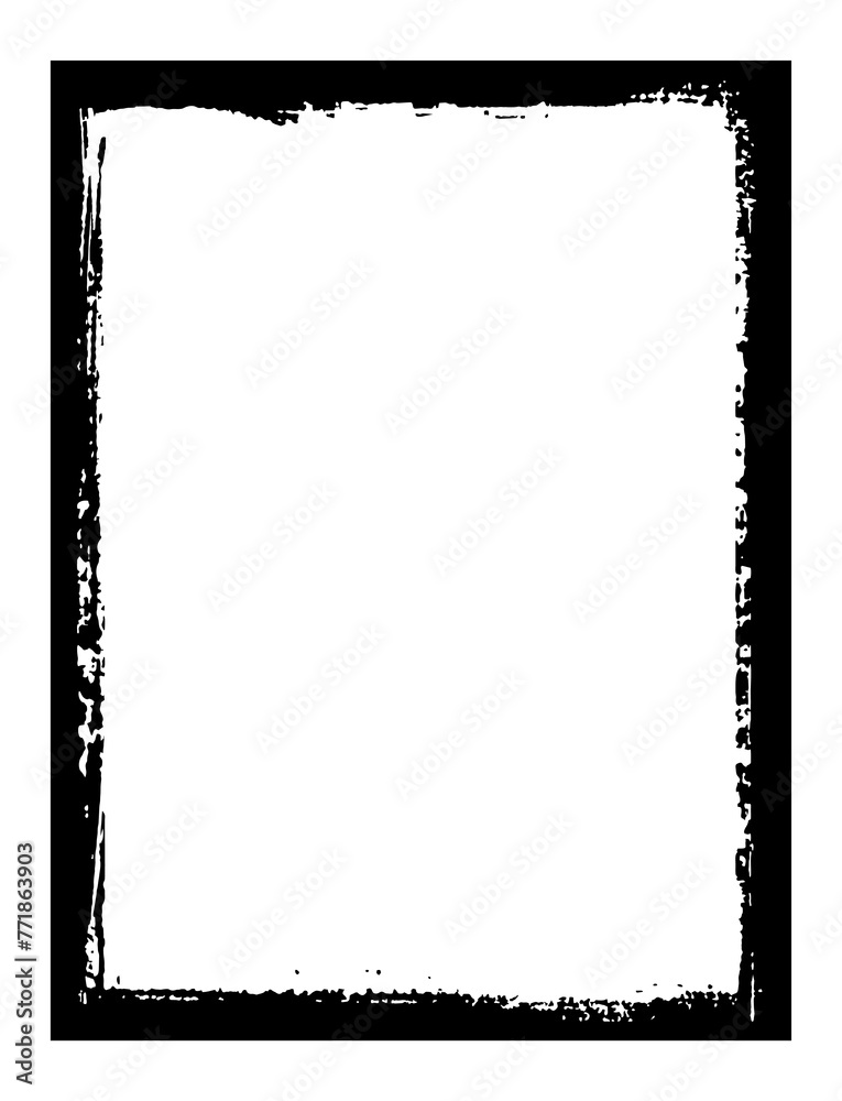 Vector monochrome illustration of irregular frame with missed edges. Vector monochrome illustration of irregular frame with missed edges.