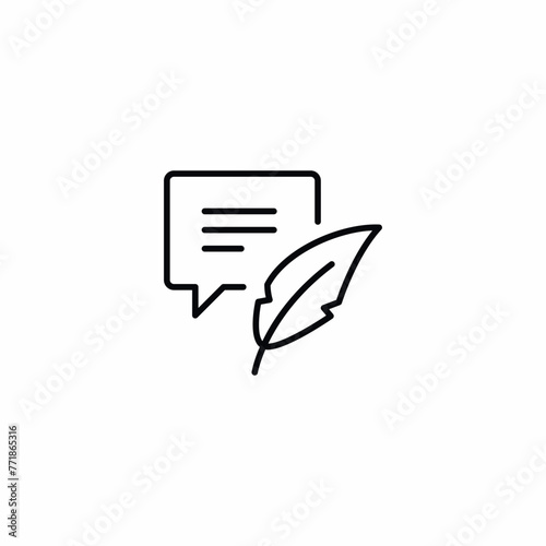 Feather Ink Paper Text icon