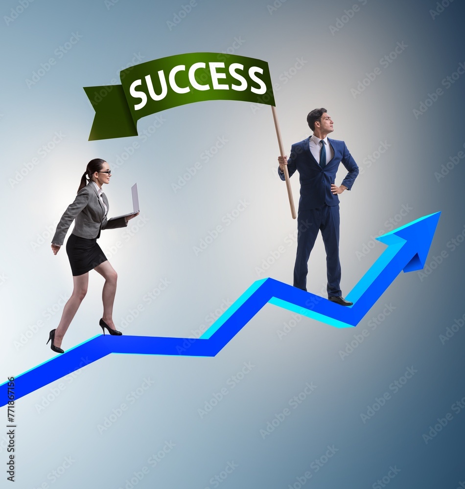 Fototapeta premium Businessman in success business concept