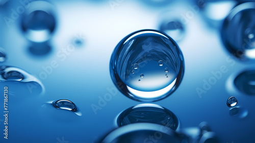 Abstract blue water drop ball