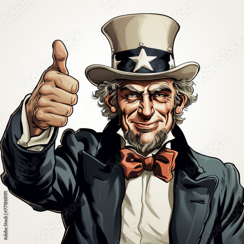 Uncle Sam Giving Thumbs Up Illustration

