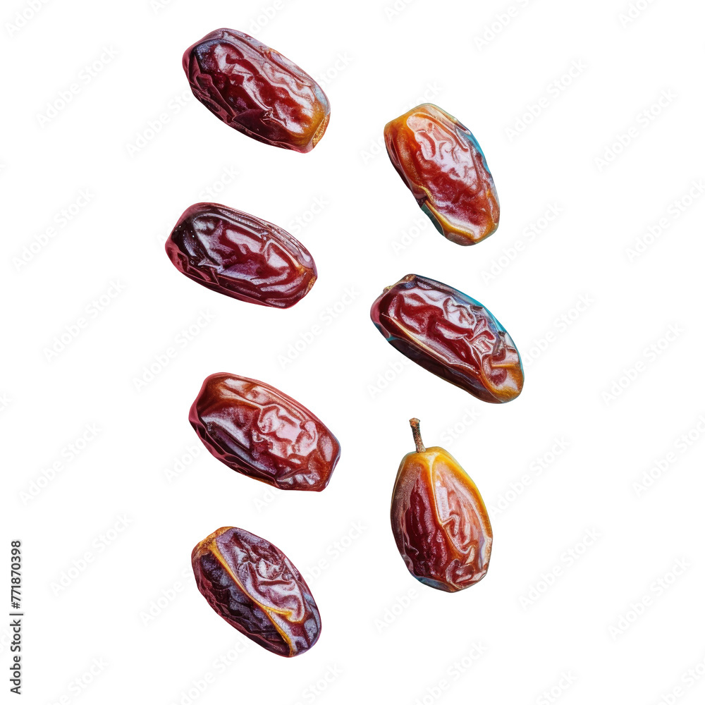 dates are falling in the air on a transparent background dates are falling in the air on a transparent background