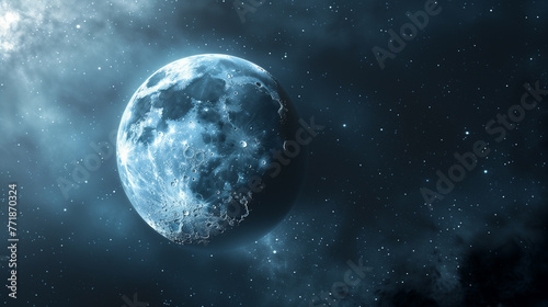 宇宙空間に浮かぶ月 © racoo