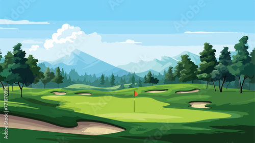 Fototapeta Naklejka Na Ścianę i Meble -  Golf course vector for website symbol icon presenta