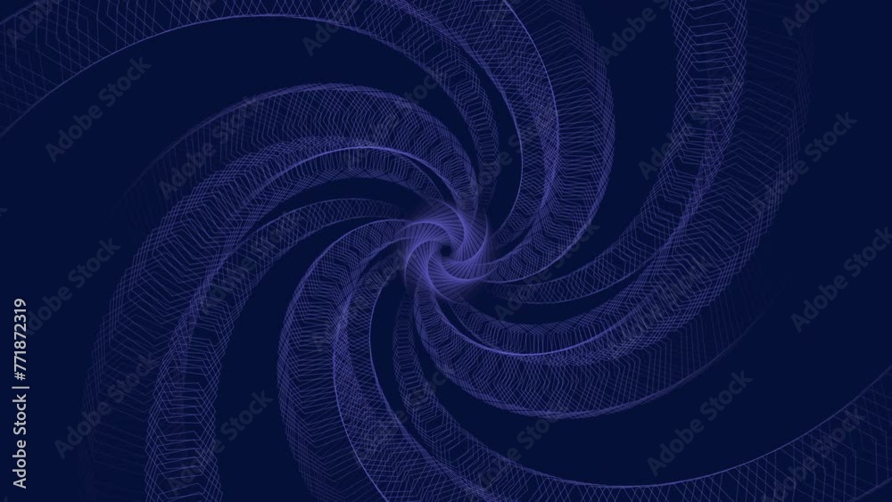 An abstract blue spiral emits radiating lines in a mesmerizing circular motion, creating a captivating visual experience that engages the viewer