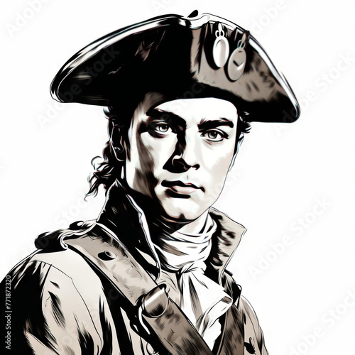 Revolutionary War Officer Illustration

