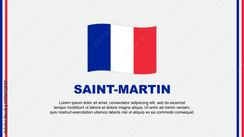 Saint Martin Flag Abstract Background Design Template. Saint Martin Independence Day Banner Social Media Vector Illustration. Cartoon Saint Martin Flag Abstract Background Design Template. Saint Martin Independence Day Banner Social Media Vector Illustration. Cartoon