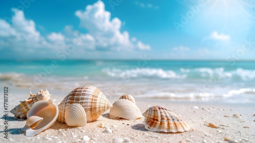 ocean seashore seashells closeup 