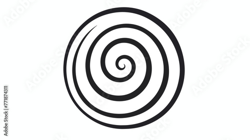 Hand drawn spiral shape on white background. doodle