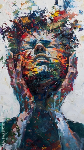 Navigating the Highs and Lows of Bipolar Mania:An Expressive Acrylic Painting Exploring the Complexities of Mental Health