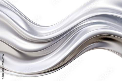 Abstract Silver Metallic Liquid Isolated On Transparent Background OR PNG OR White Background.