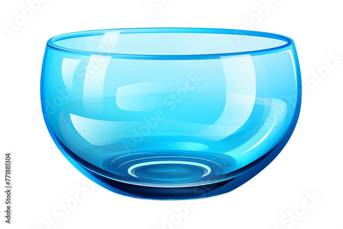 Cheerful kitchen icon: cartoon glass bowl. Isolated On Transparent Background OR PNG OR White Background.
