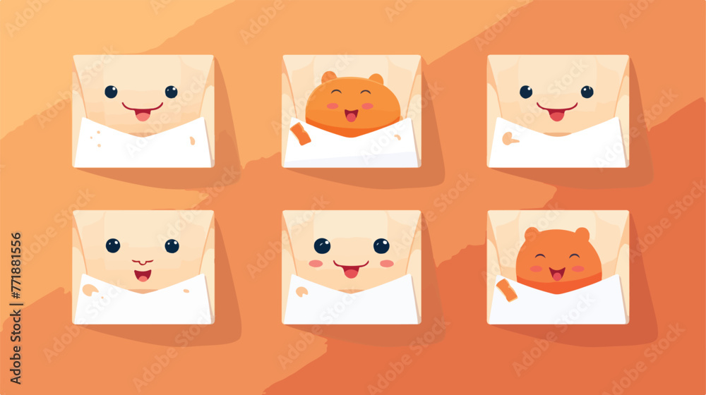 Letter Paper Envelop Cartoon Character Emotion Illu