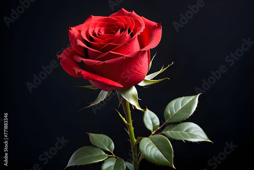 Red rose isolated on a black background 