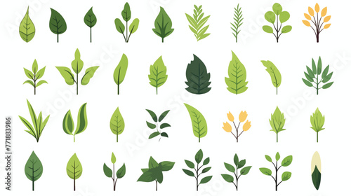 Logos of green Tree leaf ecology nature element vec