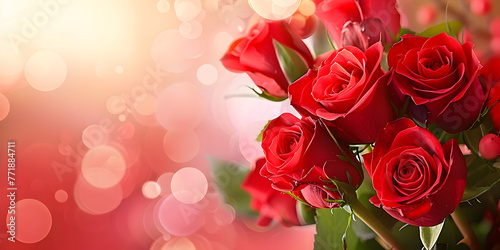 Beautiful red roses background Romantic Valentine s Day flowers and roses.