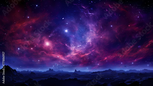 Purple blue nebula background