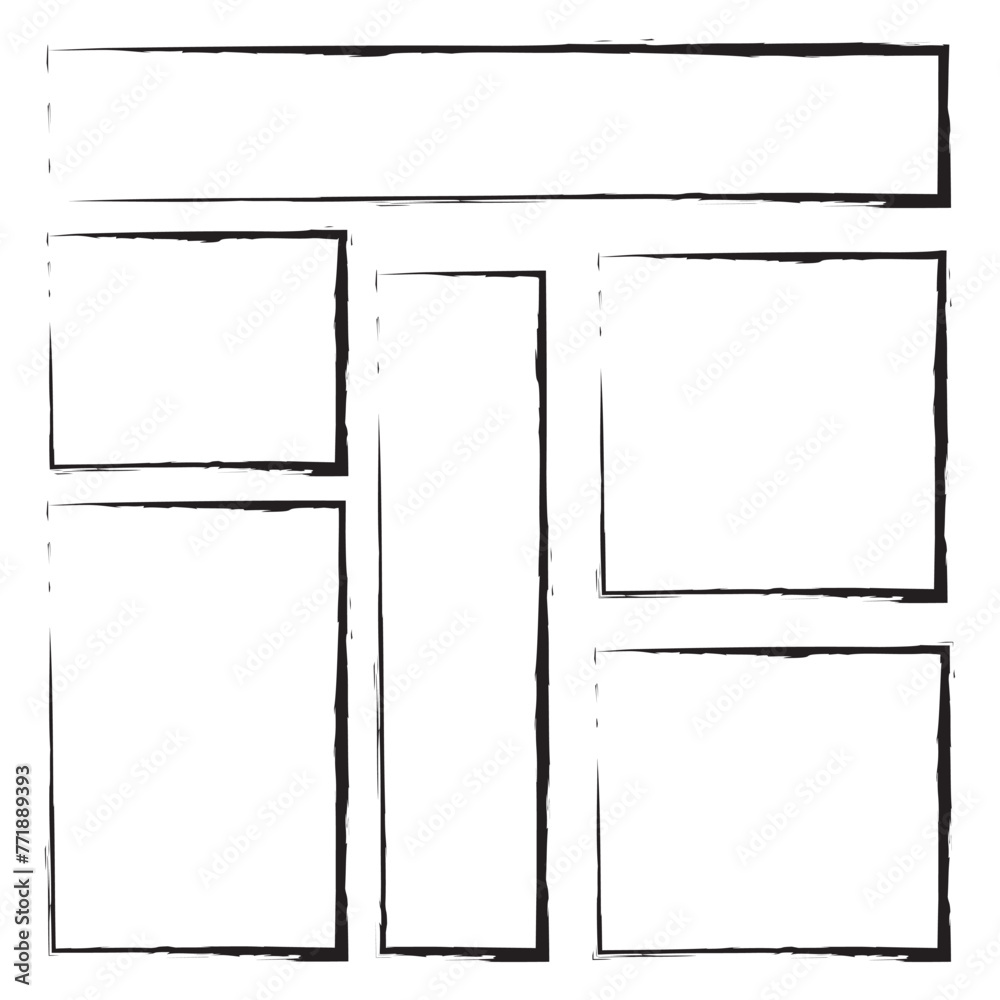 Sketch grunge frames doodle collection. Sketchy frame, hand drawn squares shapes. Black line square for photo box. Art strokes shapes neoteric vector kit in eps 10.