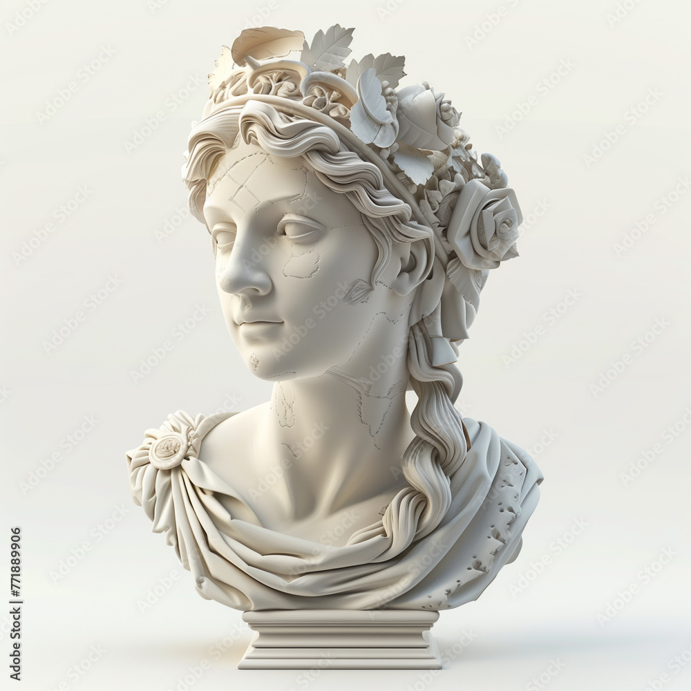 Obraz premium Statue of the Greek goddess. 3D rendering