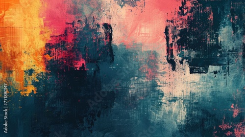 Abstract digital painting with a mix of colors and textures, Digital artwork featuring a blend of colors and textures in abstract painting style.