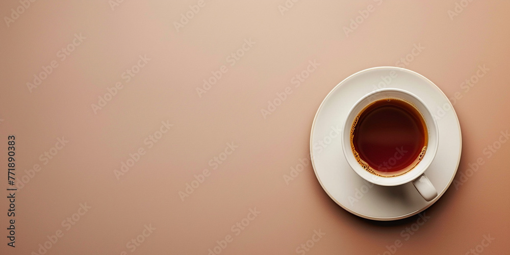 Cup of hot coffee minimalist space for text Cup of hot coffee minimalist space for text