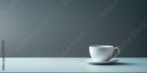Cup of hot coffee minimalist space for text